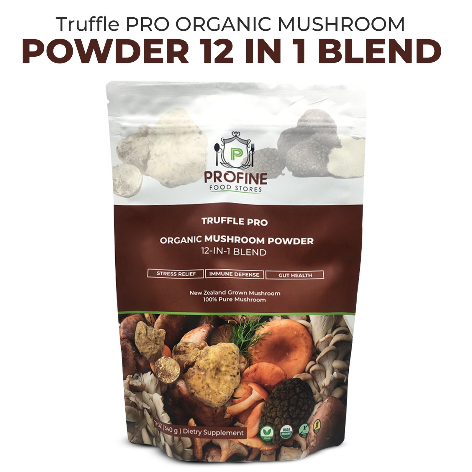 Truffle PRO Mushroom Powder Mix 12- in - 1 Super Blend 340 gr Pack - Image 2
