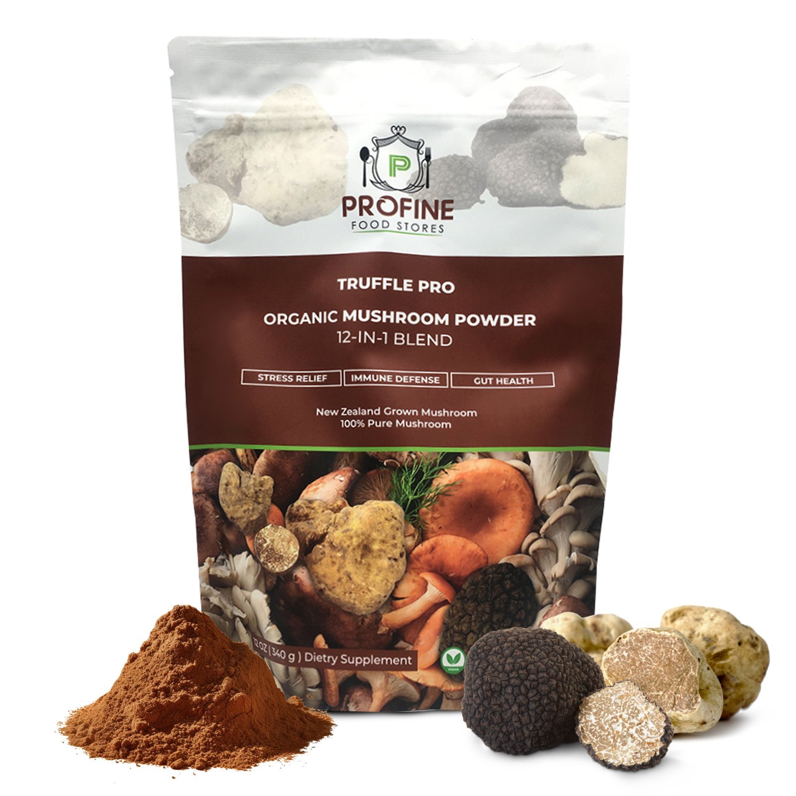 Truffle PRO Mushroom Powder Mix 12- in - 1 Super Blend 340 gr Pack